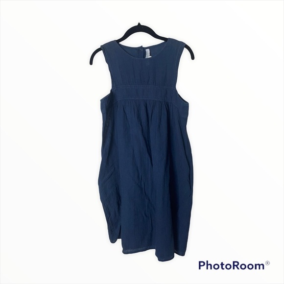 APIECE APART Navy Blue 100% Cotton Mini Dress Size 2 - Picture 1 of 3